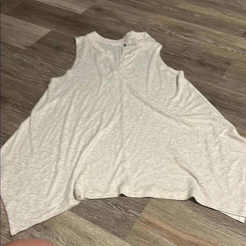 Tan Asymmetrical Sleeveless Tunic Top 💥